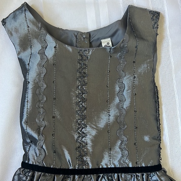 Cherokee | Size 12 Charcoal Gray and Silver Sequined Dress - Picture 2 of 16